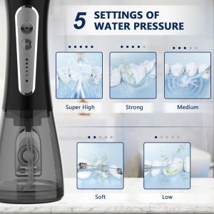 USB Rechargeable Dental Water Flosser Portable Oral Irrigator Cordless Water Jet