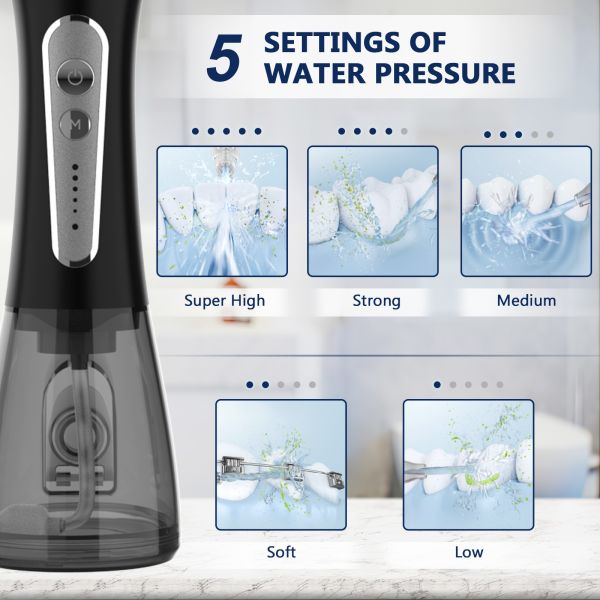 USB Rechargeable Dental Water Flosser Portable Oral Irrigator Cordless Water Jet