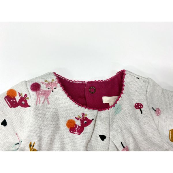 Round Collar 260g Baby Footed Rompers Cotton Polyester For Winter