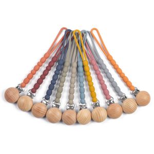 Soothie Chewable Dummy Clip Pacifier Clips Silicone Teething Beads