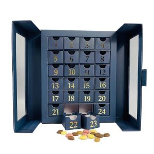 Custom Advent Calendar Packaging , Cosmetic Magnetic Cardboard Box With 24