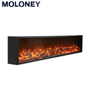 2000mm Insert Firebox Remote Control Wall Inserted Black Frame Artificial Fire