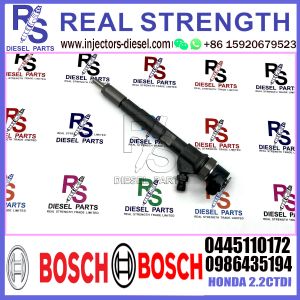 China Diesel Fuel Common Rail Injector 0445110172 0986435194 16450-RBDAE010 16450-RMAE020 For HONDA 2.2CTDI Engine on sale