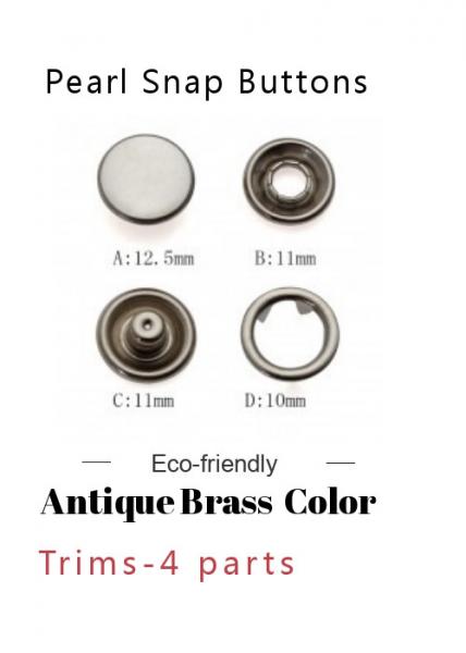 Quality Decorative Bulk 16L Pearl Brass Snap Buttons wholesale