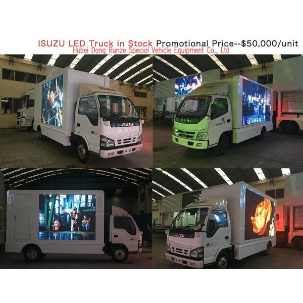 ISUZU LED Display Mobile Advertising Trucks , Full Color LED Screen Truck