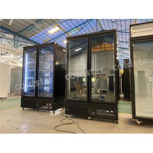 Big Capacity Vertical Display Case Freezer With Double Glass Door