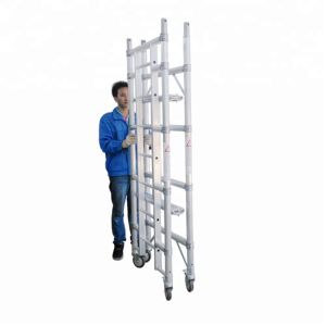 Cheap Mobile Aluminium Scaffold Tower Folding Scaffolding Tower With 4M Scaffolding Height for sale