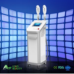 Vertical SHR hair removal machine with 2 handles