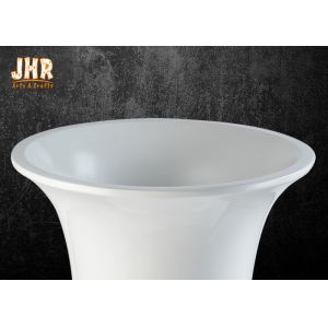 Durable Fiberglass Planters Floor Vase Glossy White