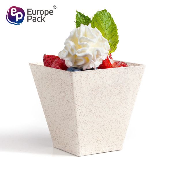 Quality EPK wholesale new material 200ml square shape wheat biodegradable cup wholesale