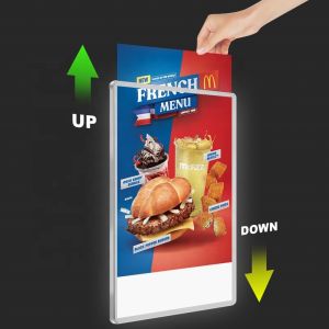 Rectangle Aluminum Frame Magnetic Electronic Menu Board with Black/Silver Design