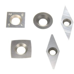 5Pcs Wood Turning Carbide Cutter Inserts Including Round / Square / Diamond