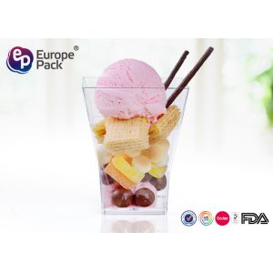 Transparent Plastic Square Cups PS Material FDA LFBG Certificate