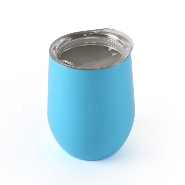 Quality 12oz Stainless Steel Wine Cup Customized Logo Printed High Safety With Lid wholesale