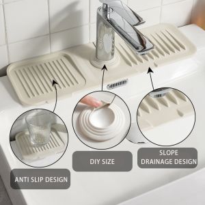 Silicone Faucet Handle Tray Mat Kitchen Utensils Sink Dishwashing Soap Sponge