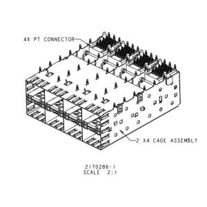 SFP Ganged 2x4 Connector Optical Fiber Transceiver 2170286-1