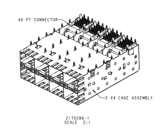 Quality SFP Ganged 2x4 Connector Optical Fiber Transceiver 2170286-1 wholesale