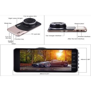 Smart Auto Dashboard Mounted Panoramic Dash Cam In And Out 1080P 128GB