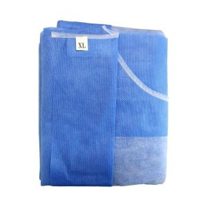 China Waterproof Nonwoven SMS Disposable Gown With Knitted Cuff on sale