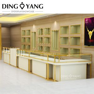 Simple Fashion Golden Jewellery Display Counter No Installation And Can Be Used