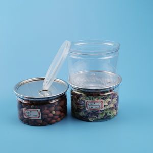 0.4L 0.5L Easy Open End PE Cap Plastic Food Jars