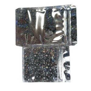 Three Side Seal Flat Pouches Holographic Packaging Noni Bags For Packing