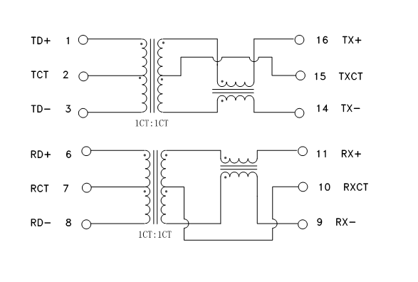 Alternative TS8121CM-HF 10/100 BASE-T ETHERNET POE Magnetic Single Port SMD