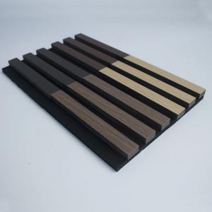 China Nontoxic Fireproof Timber Veneer Panels , Lightweight Slatted Wall Cladding on sale