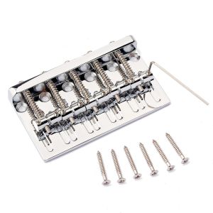 5 String Guitar Bridge Set Zinc Alloy Electric Bass Guitar Bridge With Wrench
