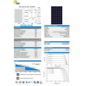 Monocrystalline Module Solar Photovoltaic Module 30V 60 Cells 305W,310W,310W