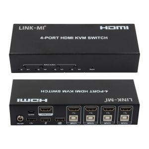 4 Port KVM Switch HDMI 4K 30Hz Hot Keys Auto Switching No Delay USB Switch