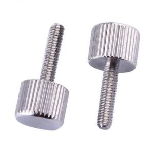 Computer PC Case Flat Head Knurled Thumb Screw M4 X 6mm Zinc Plate Surface