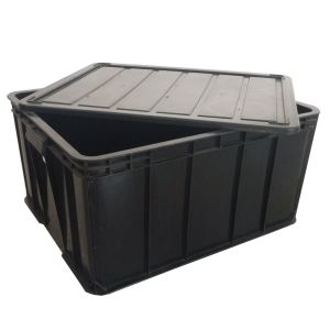 Antistatic Electronics Tray Folding ESD Bin Box Plastic Black With Dividers
