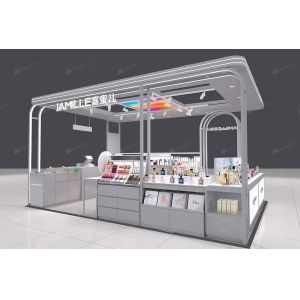 Skincare Shop Display Gray Series Makeup Shop Design Shelves for Cosmetic Store