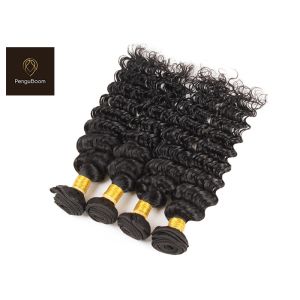 Single Drawn 8a Natural Peruvian Deep Wave Hair Bundles 8inch