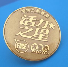 Iron / Copper Stamp With Sandblast lapel pin/badge