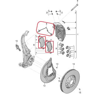 For Bentley Bentayga Front Brake Pads & Sensors KIt OEM 4M0698151AE 4M0698151AK