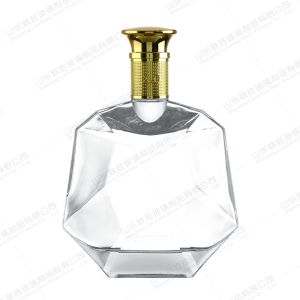 Custom Size Accepted 750ml Glass Wine Bottle with Whisky and Champagne Glass