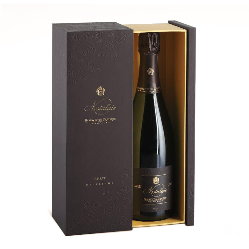 Embossing Wine Gift Box Packaging , Bottle Wine Eco Friendly Gift Box Packaging