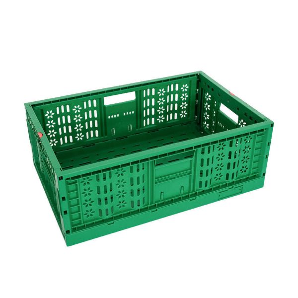 Custom Orange Mesh Style Foldable Stackable Plastic Crate for Agricultural