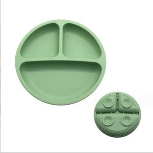 Silicone Feeding Set 3 Areas Food Grade Material Baby Bowl Plate with Suction