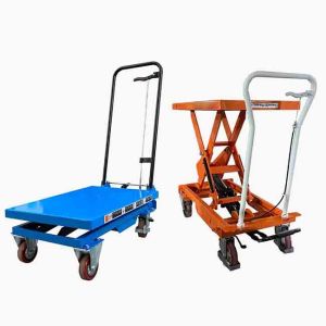 150kg Scissor Lift Table Manual Mobile Platform 32.68inx19.69in Max Height 56