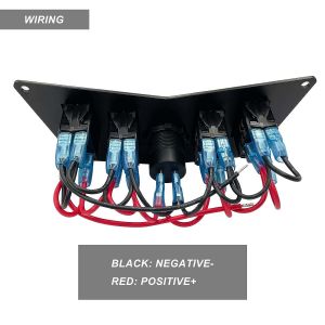 Custom Make 4 Gang Boat Waterproof Switch Panel With Voltmeter Dual USB Socket