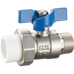Cheap 3401 3402 3403 Butterfly Handle Brass Ball Valve DN15 DN20 DN25 for Connections PP-R x PP-R, Female x PP-R, Male x PP-R for sale