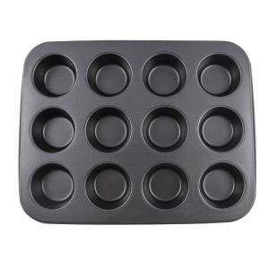 China Carbon Steel Non stick bakeware 12 cups muffin pan cake mould cupcake on sale