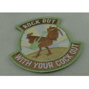 Binding Edge Woven Custom Embroidery Patches / Rock Out Patch Badges