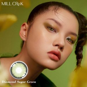 KSSEYE Yearly Green Contact Lens For Brown Eyes 0 Power 14.5mm