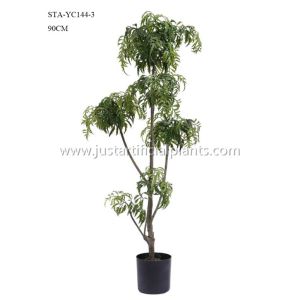 Lifelike Artificial Fern Tree , Artificial House Plants Iron Wire Delightful
