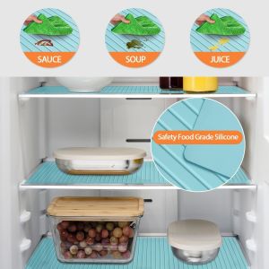 Cheap Reusable Silicone Refrigerator Liners Washable, Non-Slip Fridge Shelf Mats For Kitchen Organization, Waterproof &amp; Oilproof Shelf Protectors For for sale