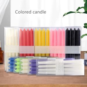 European Colored Long-Rod Candle Holiday Decoration Power Failure Emergency